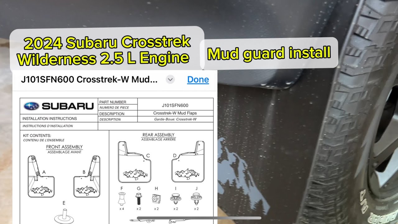 2024 Subaru Crosstrek Wilderness Mud Flap/guard installation tips part