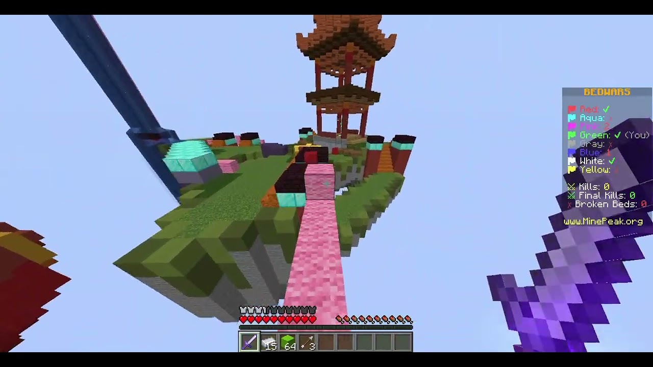 trying to win these rounds in minecraft bedwars