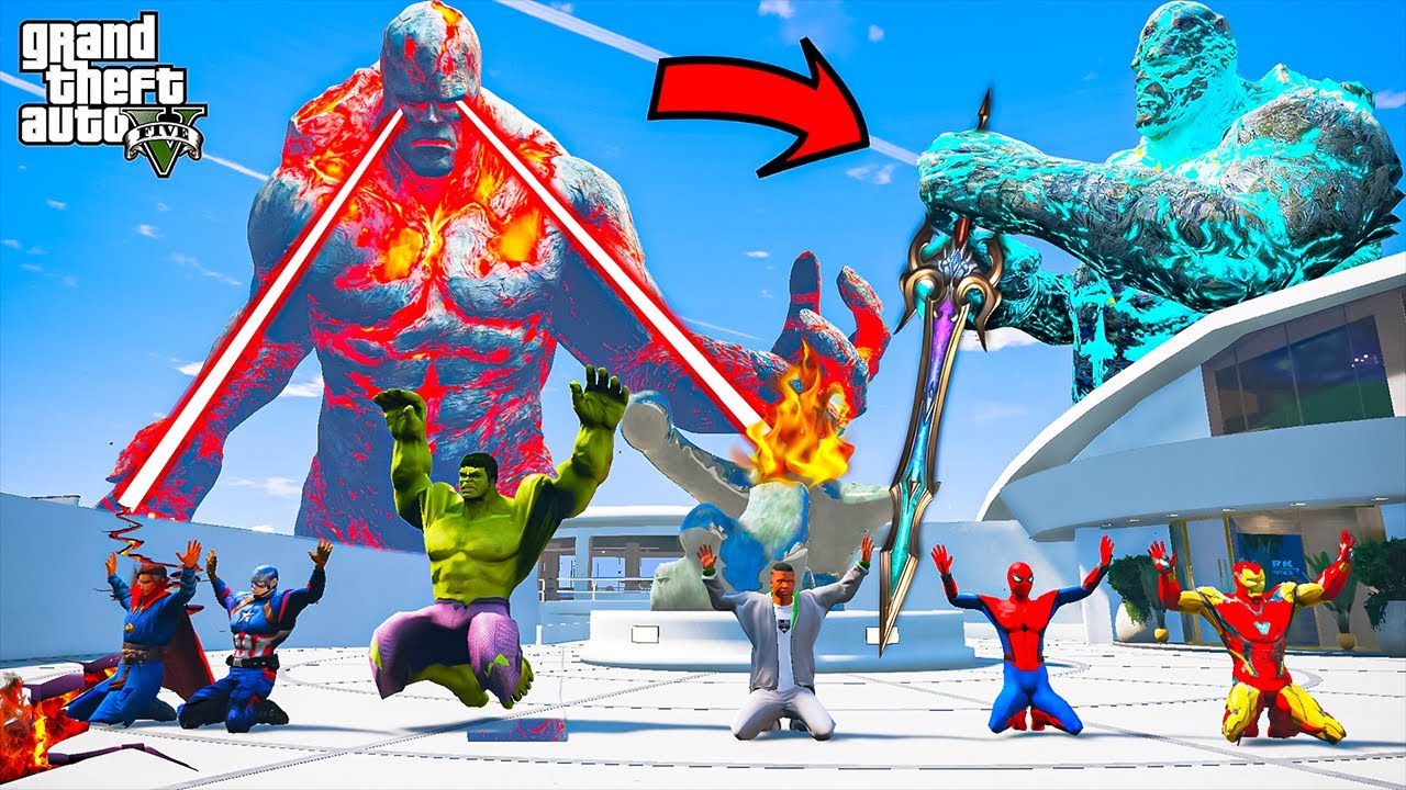 Franklin Upgrade into Ice God For Fight Lava God and Save Avengers | GTAV Avengers | A.K GAME WORLD