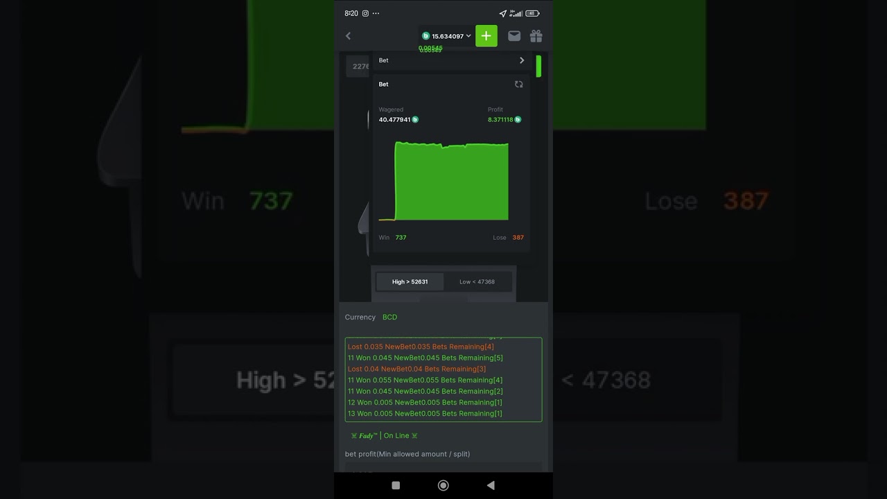 Bc Game Hash dice Script for low balance 2024