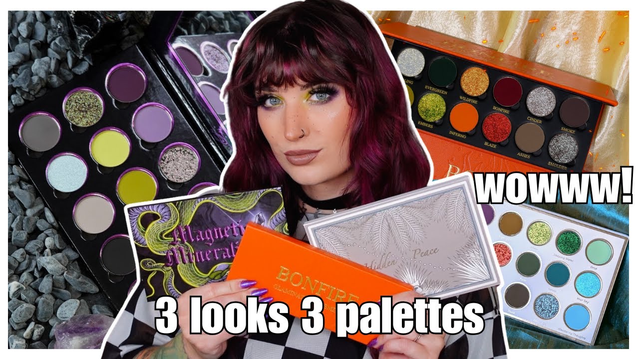 3 looks 3 palettes! | magnetic mineralia, bonfire, hidden peace