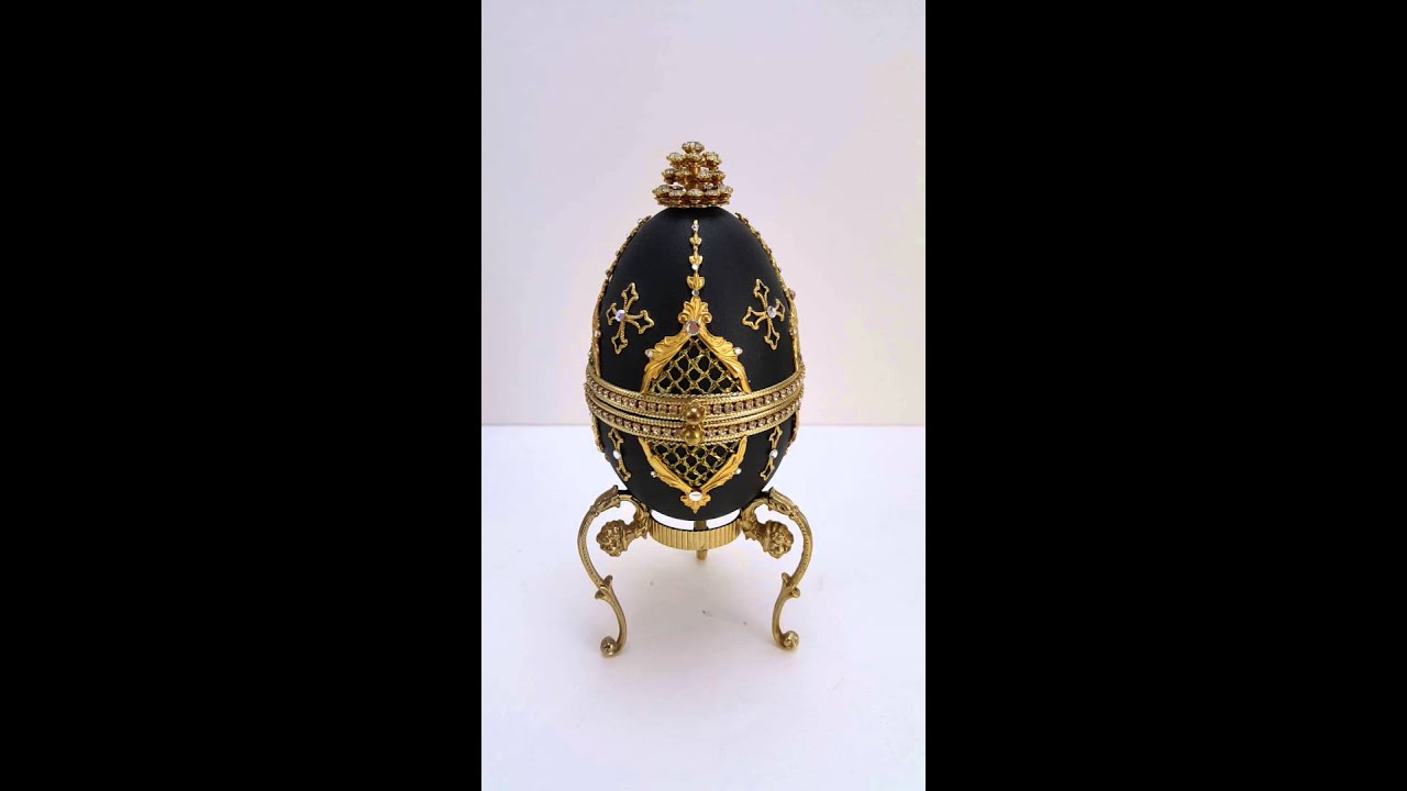 SOLD! Hollywood Regency Musical Easter Egg Jewelry Gift Box