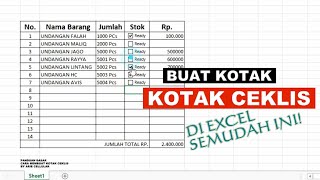 Cara membuat kotak ceklis di microsoft excel