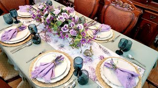 NEW* 2023 SPRING TABLESCAPE IDEAS | PURPLE TABLESCAPE IDEAS | #tablescapetuesdays23 #decoratewithme