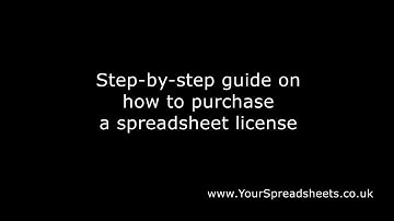 HOW TO: purchase a spreadsheet license