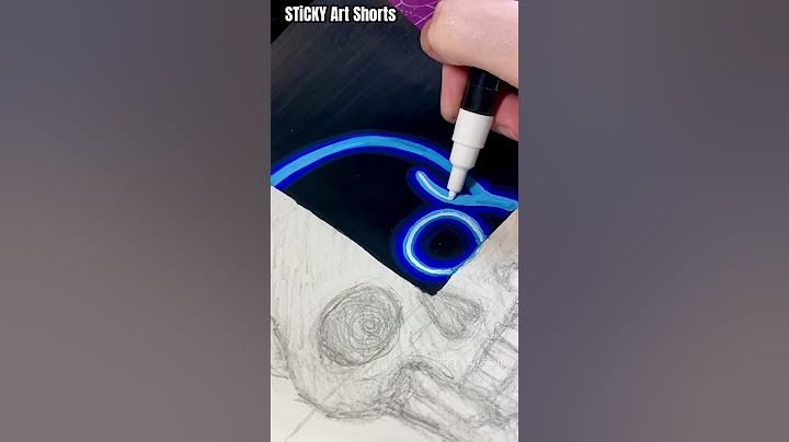 How to Draw Neon Glow Skull with Posca Markers #art #shorts #satisfying