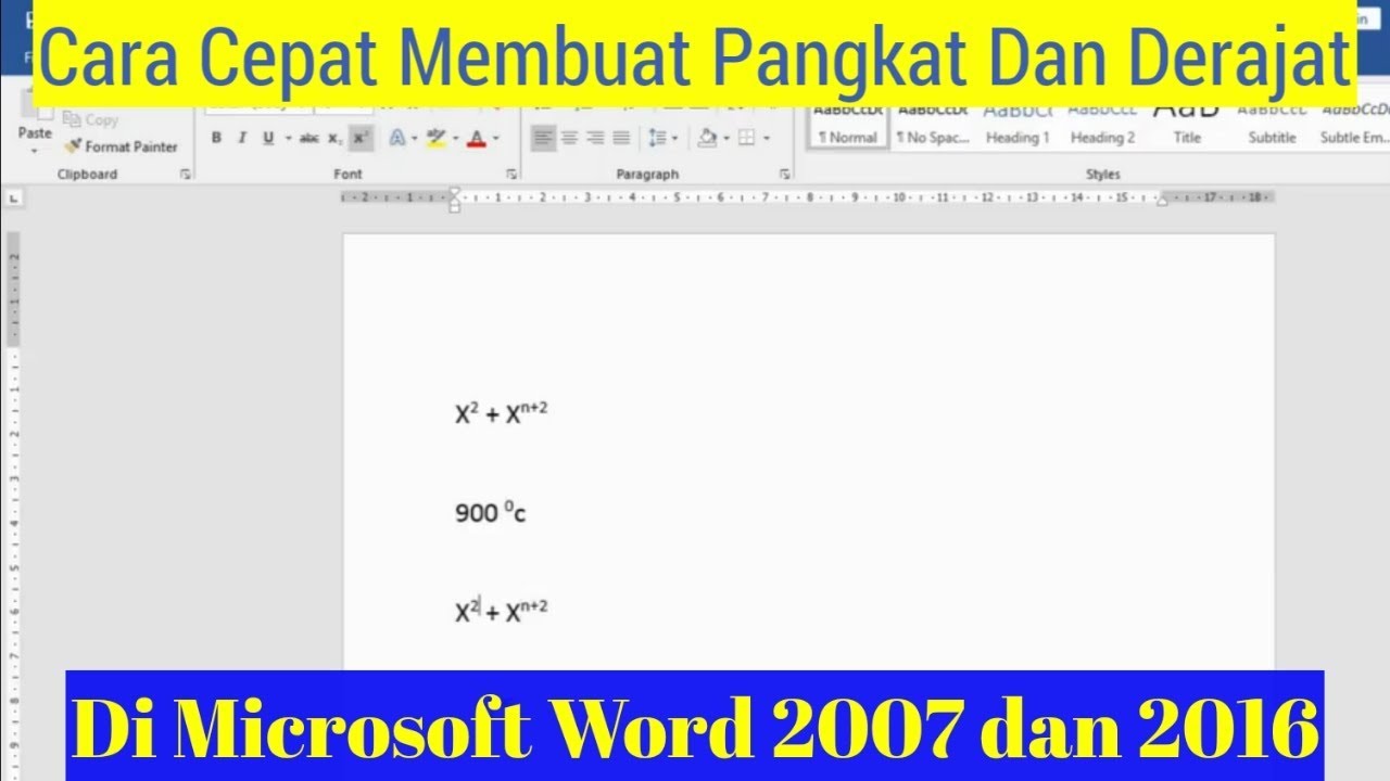 Cara Cepat Membuat Pangkat dan Derajat di Microsoft Word - YouTube