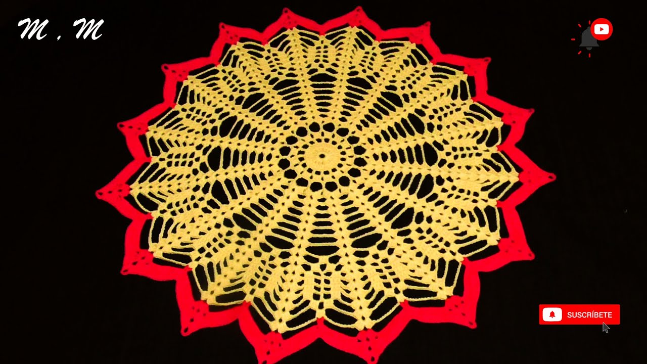 TAPETE DE 16 PUNTAS  TEJIDO A CROCHET PASO A PASO (PARTE 1)| MANUALIDADES MARTINA