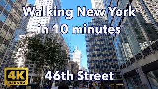【4K】Walking New York #105 | 46th Street | From 3rd Ave to 6th Ave | Midtown Manhattan