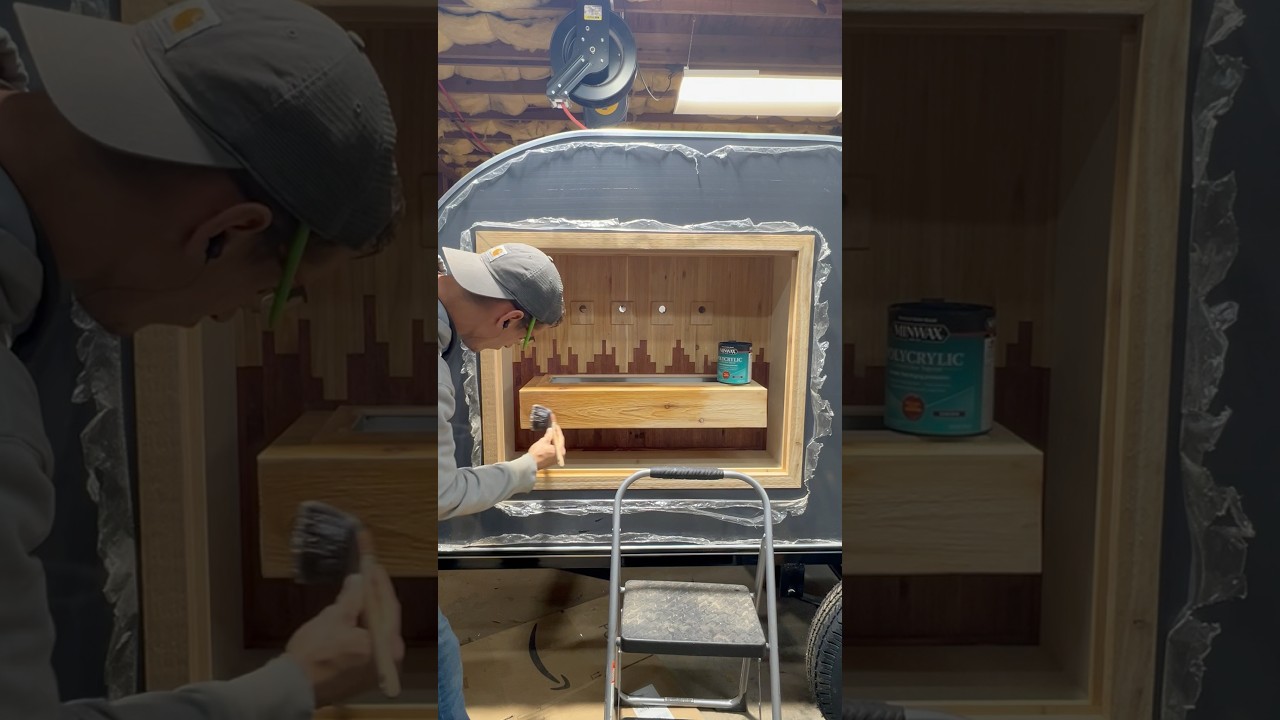 Service window for the mobile bar trailer