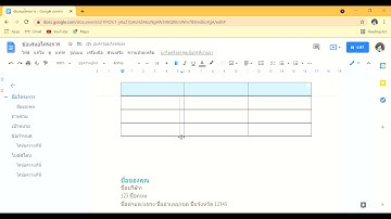 การใช้งาน Google Doc เบื้องต้น (การใช้เมนูแทรกตาราง) EP6