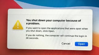 You Shut Down Your Computer Because Of A Problem On macOS