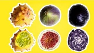 Hidden Patterns Inside Fruits and Vegetables [Satisfying & ASMR] 🍒🍓🥝 #stopmotion #asmr