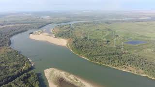 Река Иртыш и &quot;холодный&quot; канал Аксуской ГРЭС. Квадрокоптер Hubsan Zino.