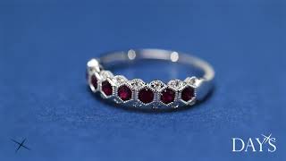 Celebrity Ruby Ring in 14kt White Gold with Diamonds (1/20ct tw) Profile