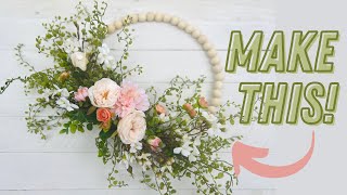 How to Make a Wood Bead Wreath for Spring