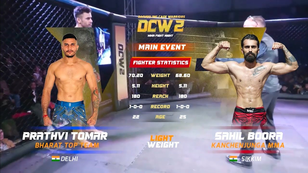 Sahil Boora vs Prathvi Tomar Main event.Full Fight.DCW 2 (Darjeelingcagewarriors).10th Nov2024.