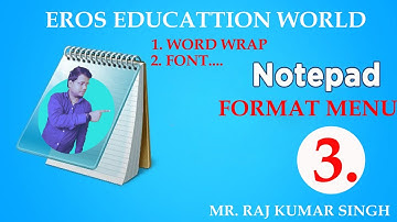 Notepad format menu hindi me | How to use format in notepad | format menu in word wrap & font |