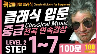 🎻Classical Music for Beginners : (Level 2) STEP1~7 - Bach,Schumann,Mozart,Beethoven,Chopin 100minute