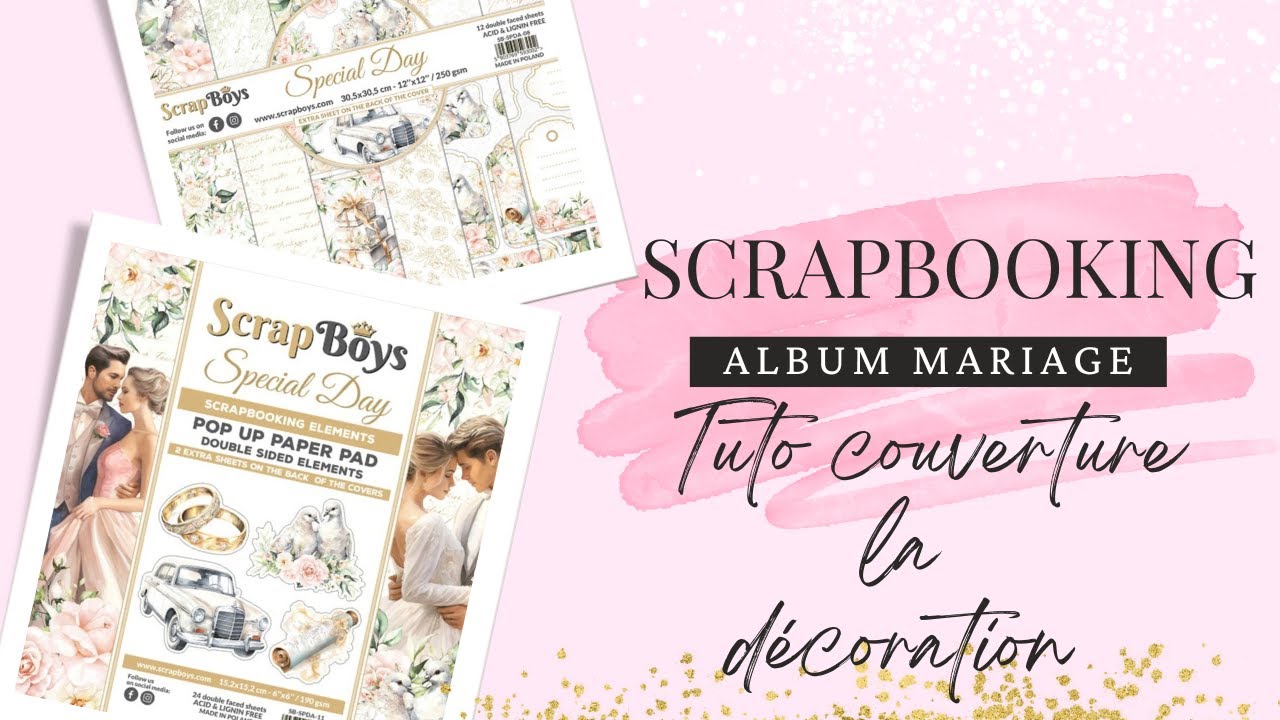 {TUTO ALBUM MARIAGE }  TUTO  COUVERTURE LA DÉCLARATION #brico&scrap #album #tuto #scrapbooking