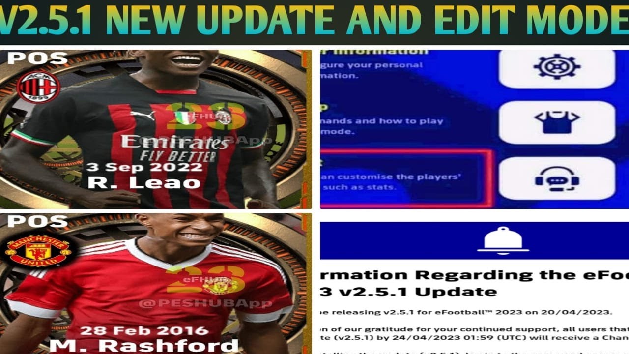 eFootball23 V2.5.1 UPDATE All Details Ft.New Cards, Edit Mode ,Events, Player Development etc.