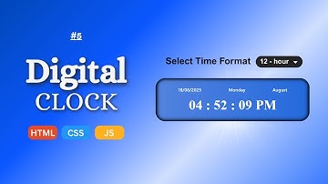 Create a Digital Clock with JavaScript | HTML CSS Web Design Tutorial