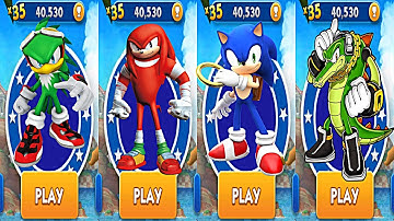 SonicDash Knuckles Amy Jet Tails Vector All Characters Unlocked FULL GamePlay