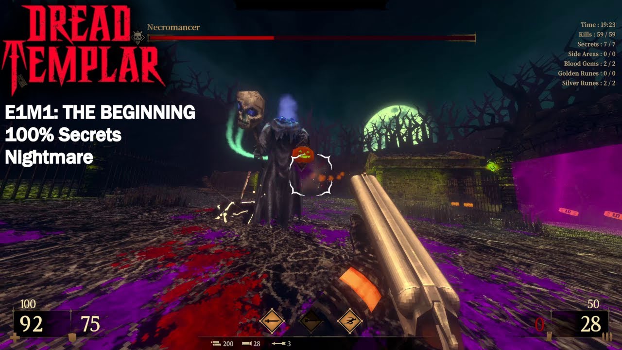 Dread Templar - E1M1: The Beginning (Nightmare, 100% Secrets)
