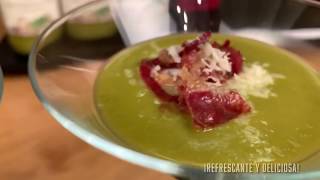 Receta Crema de guisantes con parmesano y jamón