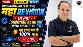 LIVE | Programming in C | MAHARevision | PIC | MSBTE | SEM 2