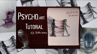 Psycho/Scribble Art Tutorial || Easy Scribble Drawing for Beginners || Horror Drawing || Skeleton