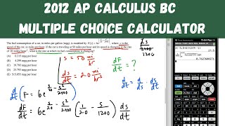 AP Calculus BC Practice Exam 2012  Calculator Multiple Choice questions 7692