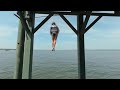 Jumping off a high dock, filmed in vr180