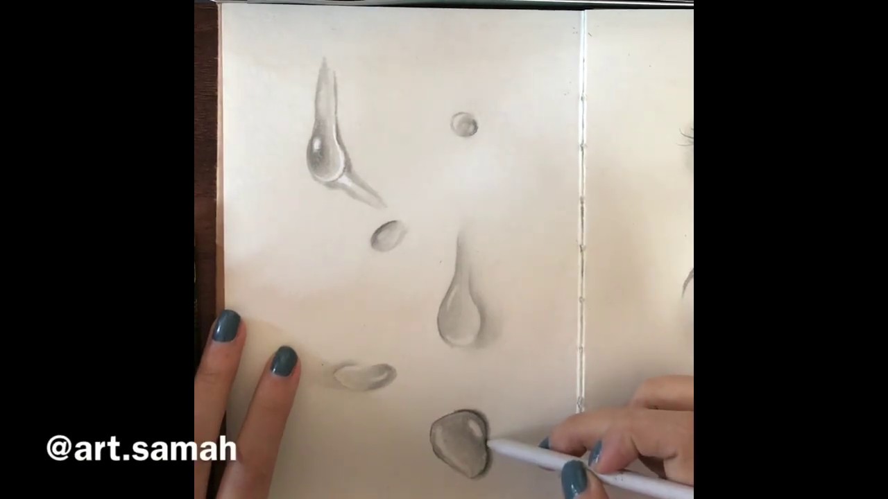 تعلم بالخطوات رسم قطرات الماء بالرصاص how to draw a water drop YouTube