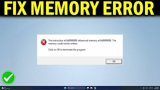 How To Fix Referenced Memory at 0x00000000 The Memory Could Not Be Read