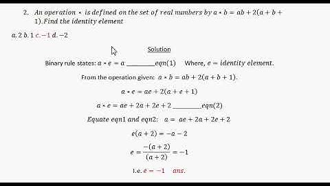 Binary operation: Finding Identity Element