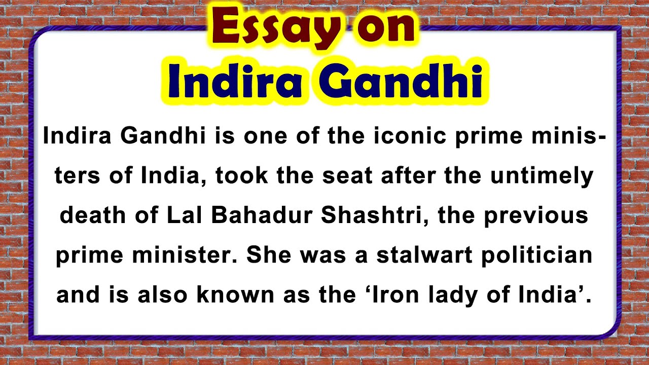 short essay on indira gandhi