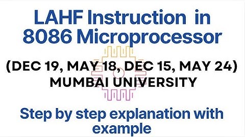 LAHF Instruction in 8086 | Data Transfer Instruction | TRN CSE TUTORIAL