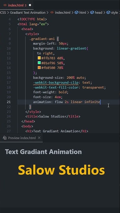 Gradient Text Animation HTML and CSS tutorial for beginners 2022 # ...