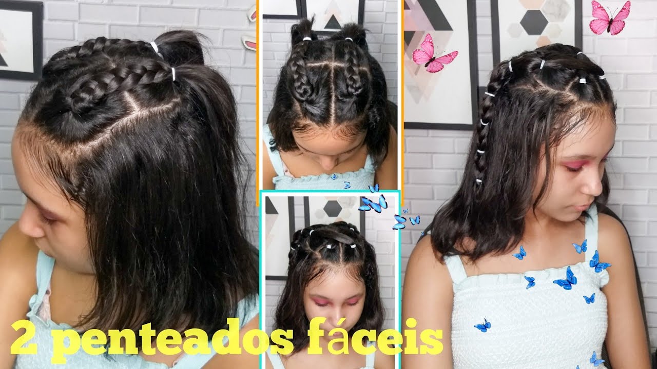 Penteados Fácil Com Liguinha E Trança| Para Cabelo Cacheado, Lisos Ou Ondulados #116 - Youtube