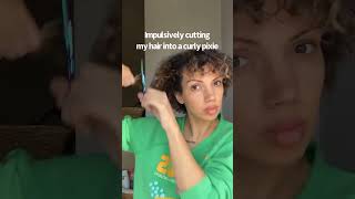 Cutting my hair off! Curly pixie cut