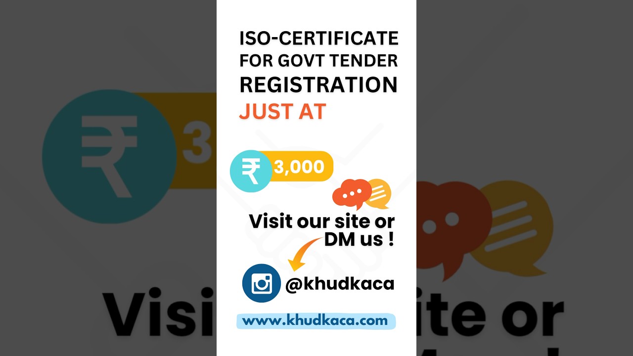 ISO Certification for government tender at 3000.