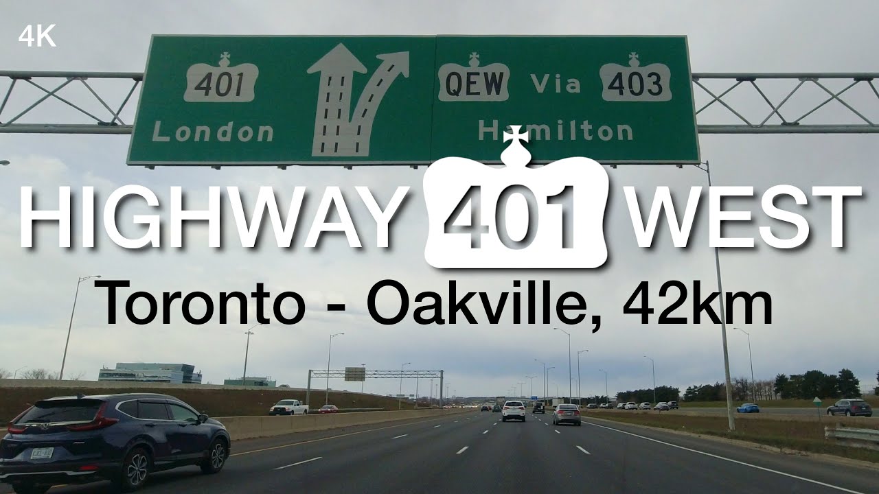 Highway 401 West From Toronto To Oakville Ontario With Navigation 42km Highway 401 West From Toronto To Oakville Ontario With Navigation 42km