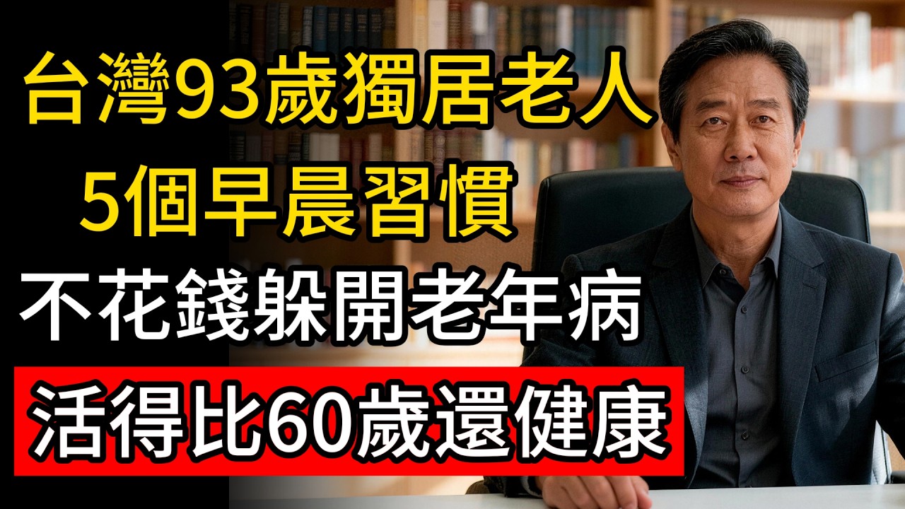 台灣93歲獨居老人分享，這5個早晨習:不花錢就遠離老年疾病，精神比60歲還好!#安養晚年 #養生秘訣