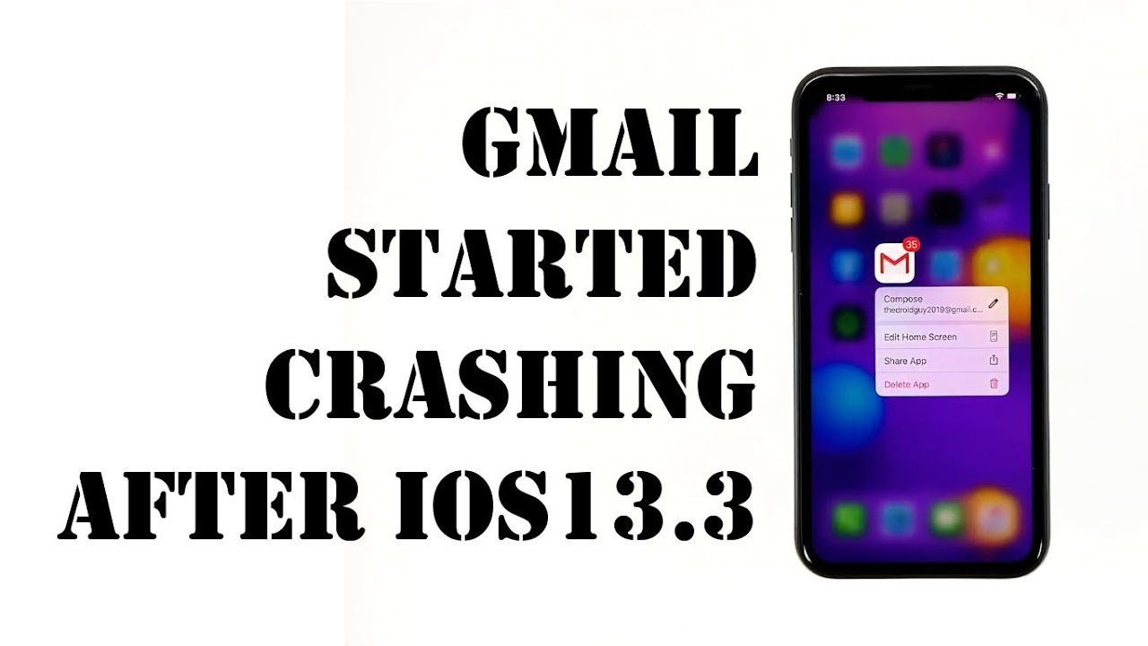 Fix iPhone X Gmail not working after iOS 13.3 implementation - YouTube