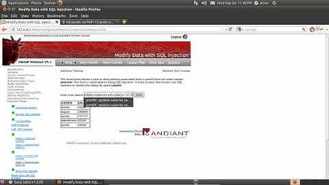 Injection Flaws   Modify data with SQL Injection