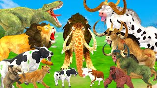 10 Gorilla Bull Cow Lion vs Zombie Dinosaur Attack Cow Cartoon Saved By Woolly Mammoth Gorilla Bull