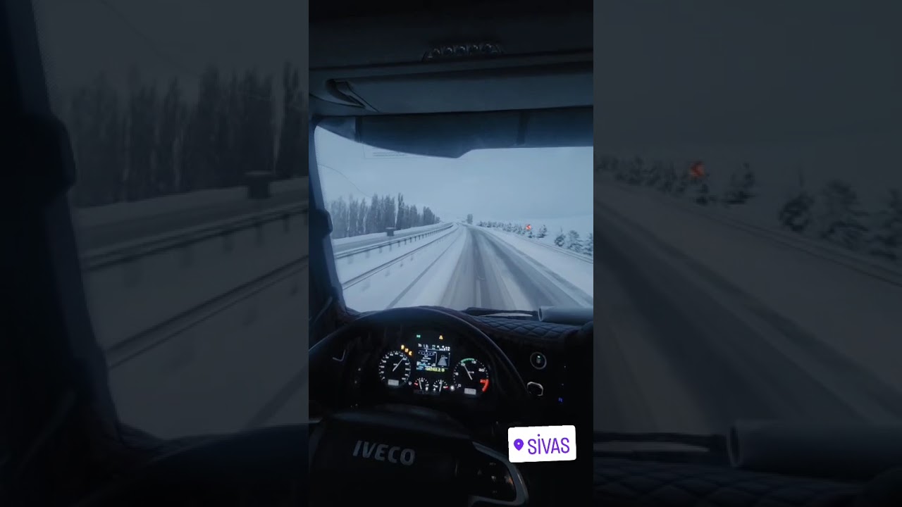 Sivas Yollarında Karla M&uuml;cadele  -  Kaptan Mustafa Avni ile Kırmızı G&uuml;l IVECO Yollarda