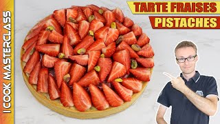 ✅ MA TARTE FRAISE PISTACHE CREME D'AMANDE ET CREME PATISSIERE PISTACHE : Le dessert idéal pour l'été