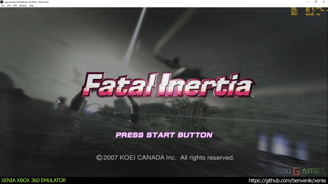 Xenia Xbox 360 Emulator - Fatal Inertia ingame! (3d1d4de/Jun 29 2016)